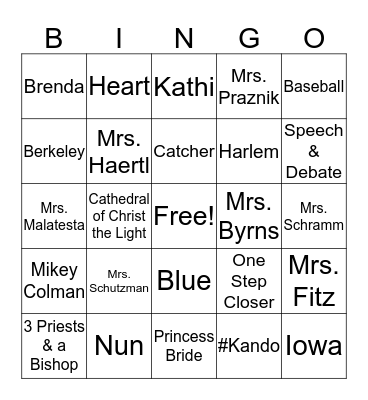 K A N D O Bingo Card