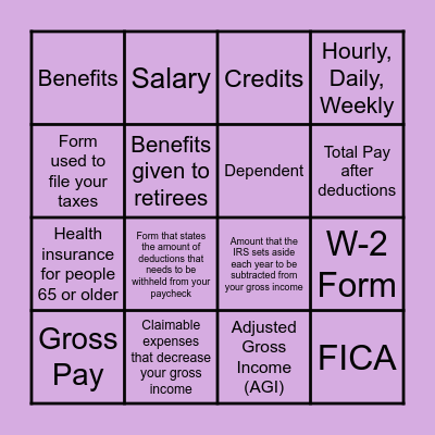 Vocab Bingo!!!! Bingo Card