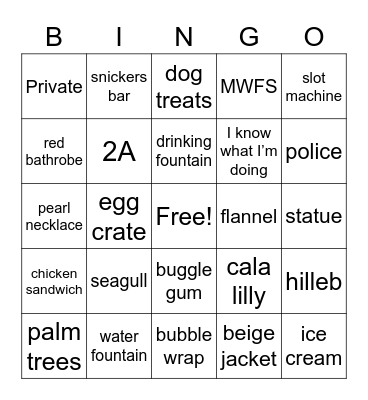 Ace Ventura Scenes Bingo Card