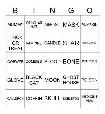 HALLOWEEN Bingo Card