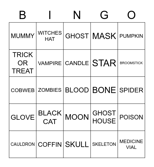 HALLOWEEN Bingo Card