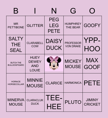 MINNIE Bingo Card