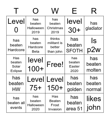 tds bingo card Bingo Card