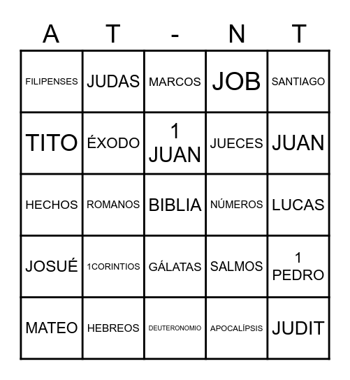 LA BIBLIA Bingo Card