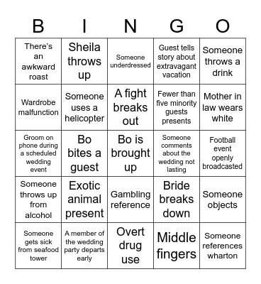 Contentious & Pretentious Bingo Card