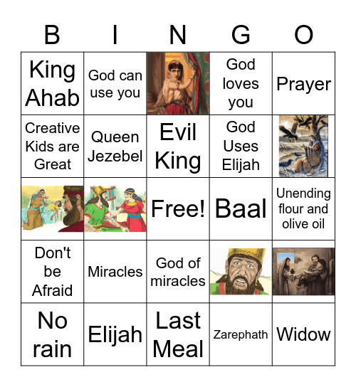 Elijah, the Prophet of God Bingo Card