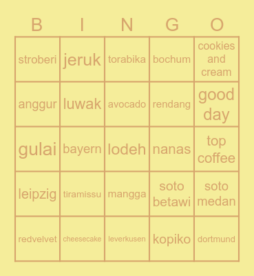 Doyeon’s Bingo Card