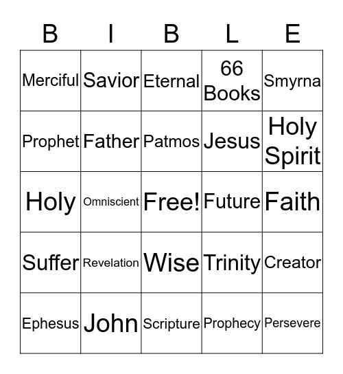 BSF Lessons 1-4 Bingo Card