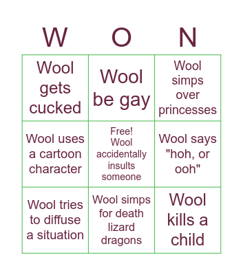 Femboy cheat sheet Bingo Card