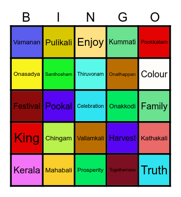 HAPPY ONAM ASHAMSAKAL! Bingo Card