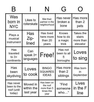 Find Someone Who... Bingo Card