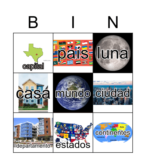 Geografía Bingo Card