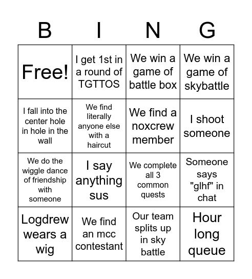 MCC Island Bing Bingo Card