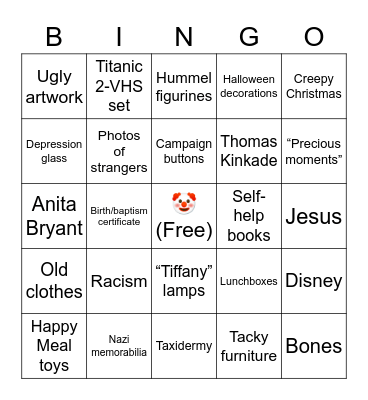 Antiques Store Bingo Card