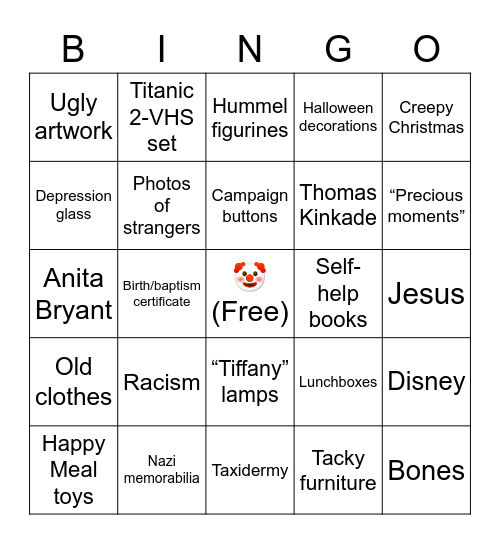 Antiques Store Bingo Card