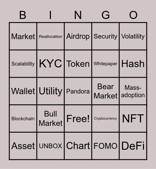 Pandora's Box Bingo Card