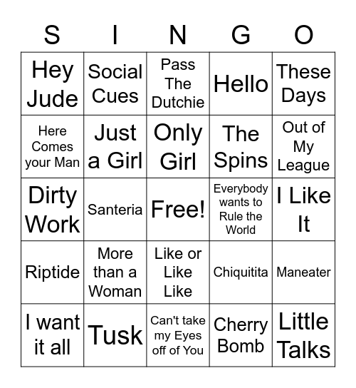 Isabel's 18th Birthday Bingo Card