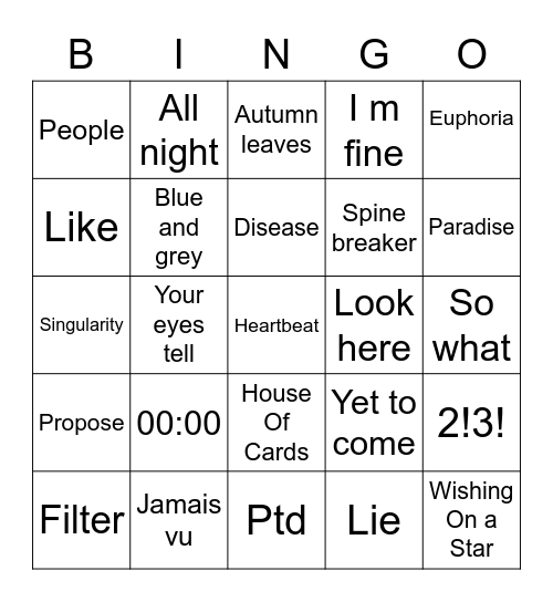 @Tejal_BtsArmy Bingo Card