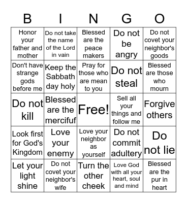 Love is the Law Bingo Card