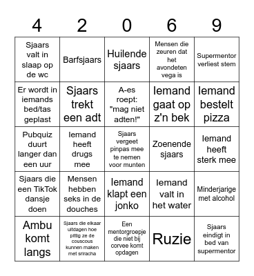 Kamp 2022 Bingo Card