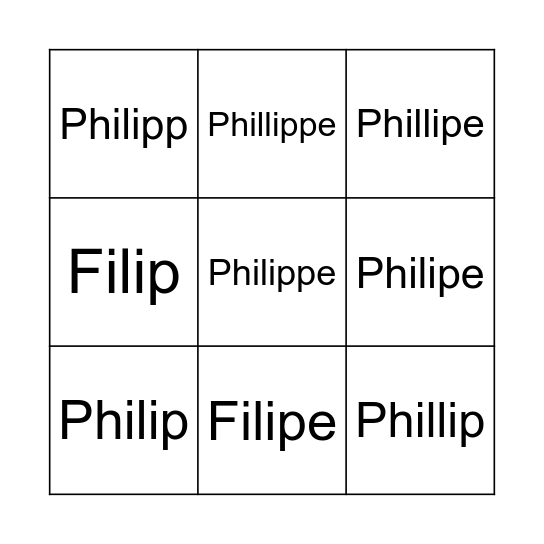 Philippe - Neus Bingo Card