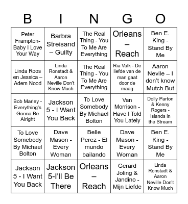MUSIC BINGO Card