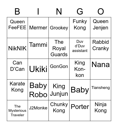 VeggieJoe Round 2 [Monkey] Bingo Card