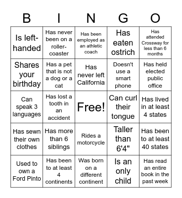 Crossway Bingo Card