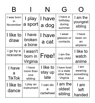 Hello Bingo Card