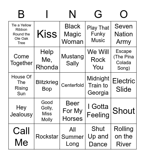 Let's Mix It Up Bingo Card