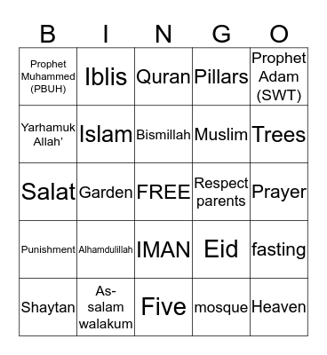 Elementary final  Bingo Card