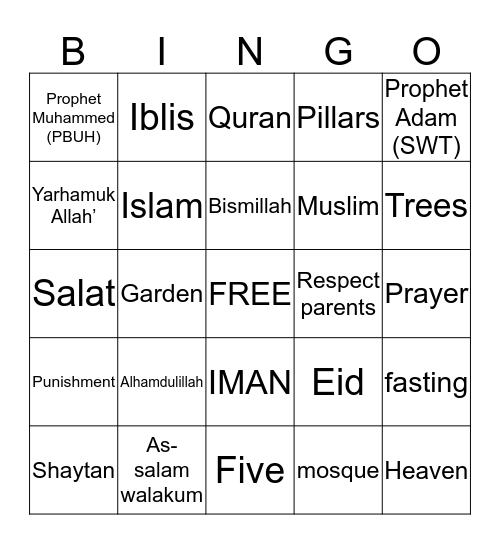 Elementary final  Bingo Card