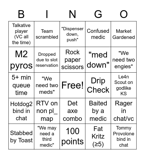 UTP ATL 1 Bingo Card