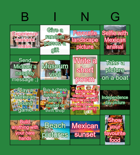 México Bingo Card