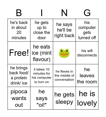 being on call with jojo Bingo Card