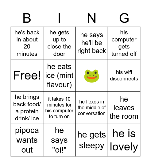 being on call with jojo Bingo Card