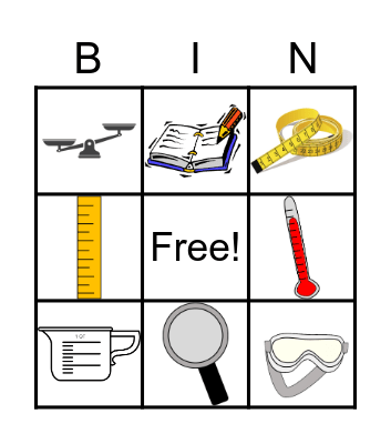 Science Tools Bingo Card