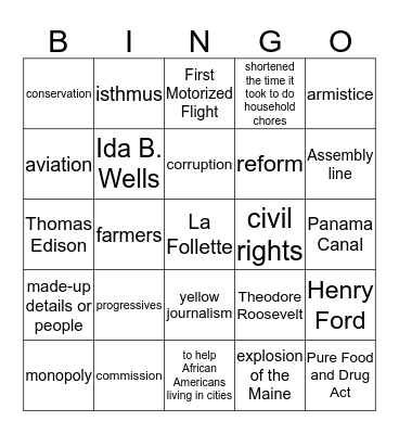 Chapter 6 Bingo Card