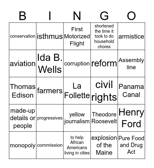 Chapter 6 Bingo Card