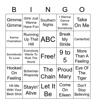 TF MUSIC BINGO!!!!!! Bingo Card