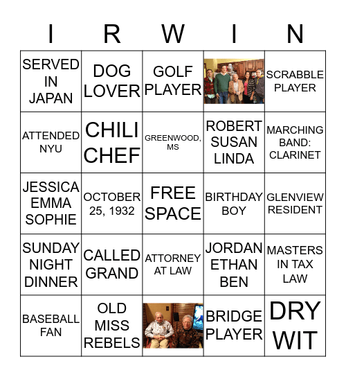 93RD BIRTHDAY BINGO Card