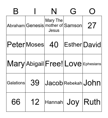 Bible Who Am I? Bingo Card