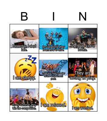 Everybody Up 5 Unit 1 Vacation Bingo Card