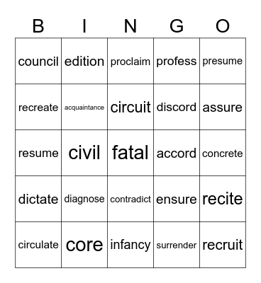 DAY 21 Bingo Card