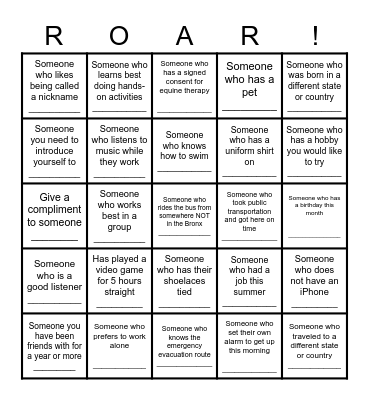 PBIS MINGO Bingo Card