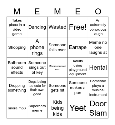 Meme Bingo Card