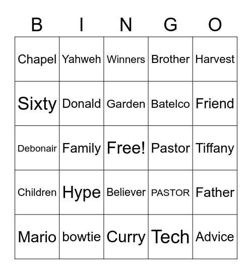 Mario's 60th Birthday!! Bingo Card