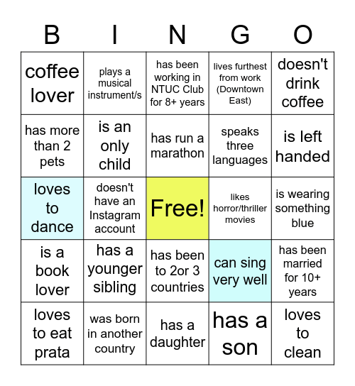 Get To Know YOU Bingo Card