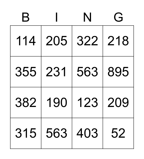 Word Problem BING Bingo Card