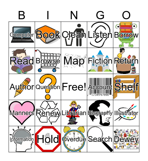 2nd/3rd Grade - LIBRARY LINGO Bingo Card